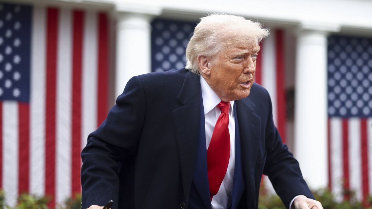 US President Trump unveils new tariffs on so-called Liberation Day
epa12006132 US President Donald Trump speak after signing an executive order implementing new reciprocal tariffs against US trading partners in the Rose Garden of the White House in Washington, DC, USA, 02 April 2025. Trump has branded the day 'Liberation Day', though most economists expect US consumers to foot the costs.  EPA/JIM LO SCALZO / POOL 
Dostawca: PAP/EPA.
JIM LO SCALZO / POOL
flag, trade, politics, outside