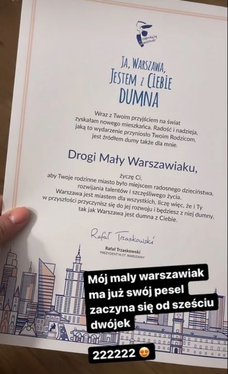 Syn Joanny Opozdy i Antka Królikowskiego ma wyjątkowy PESEL