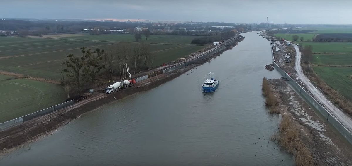 Prace na rzece Elbląg - Budowa drogi wodnej łączącej Zalew Wiślany z Zatoką Gdańską