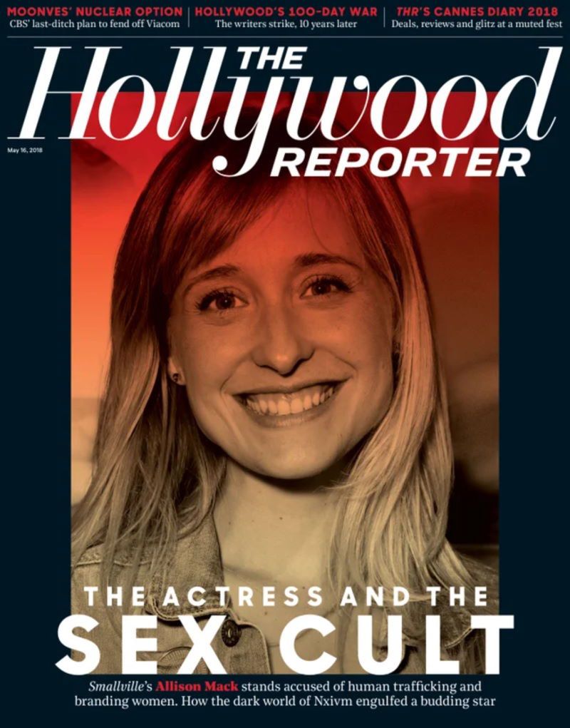 Alisson Mack na okładce „Hollywood Reporter” po wyjściu na jaw jej przestępczej działalności w sekcie NXIVM.