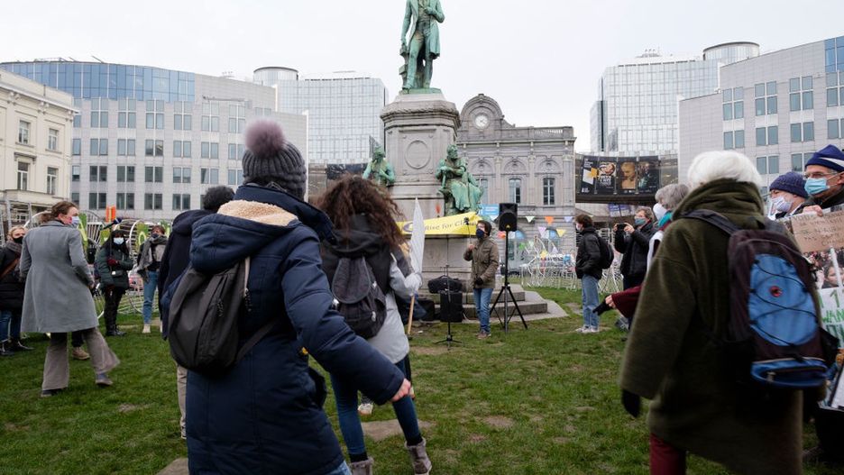 "Jerusalema" podczas demonstracji "Rise for Climate w Brukseli