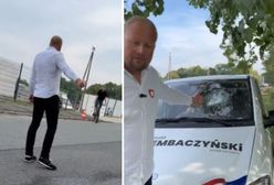 Zniszczony samochód posła. W tle konflikt Zembaczyński-Kukiz