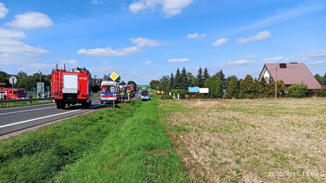 Wypadek w miejscowości Jacentów [Fotogaleria]