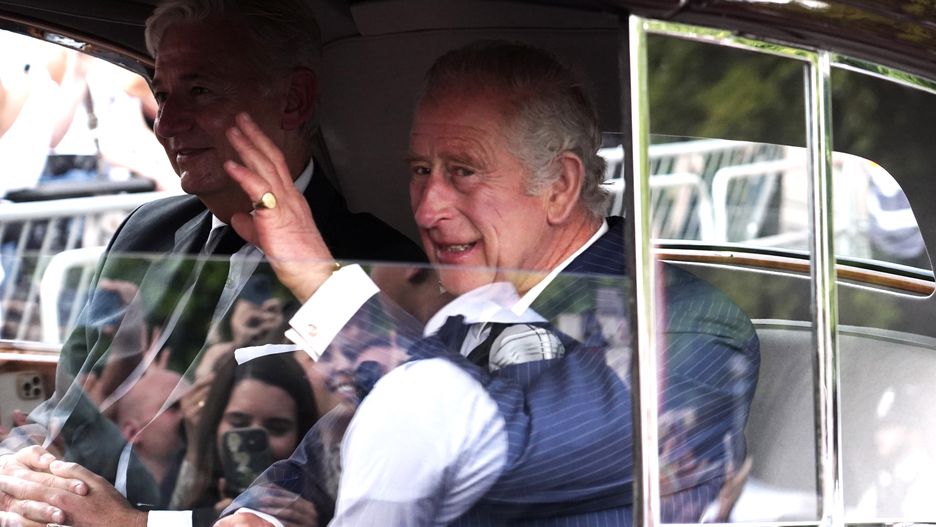 King Charles III arrives at Buckingham Palace, London, following the death of Queen Elizabeth II. Picture date: Sunday September 11, 2022. (Photo by Ian West/PA Images via Getty Images)