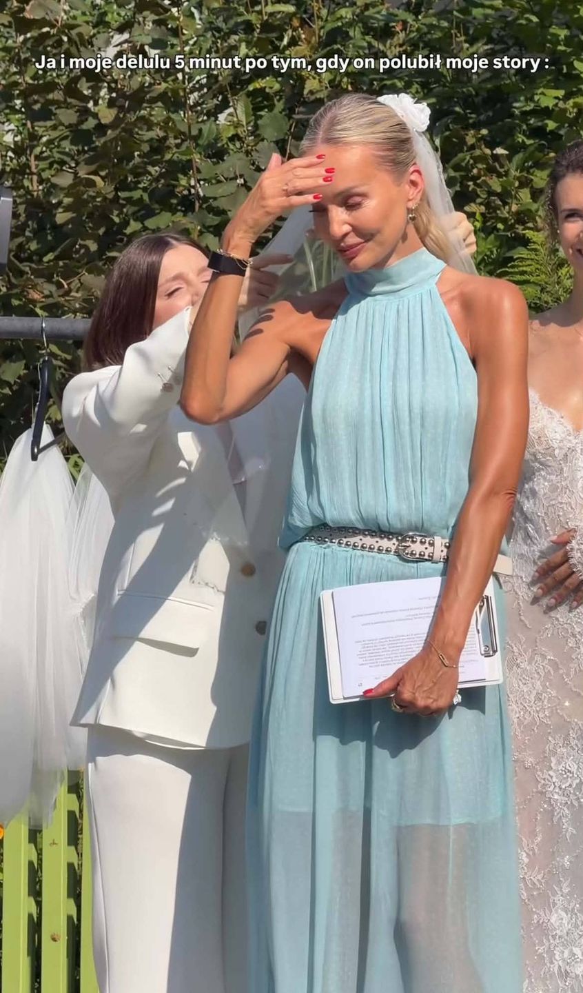 Agnieszka Woźniak-Starak w "PnŚ" z welonem na głowie