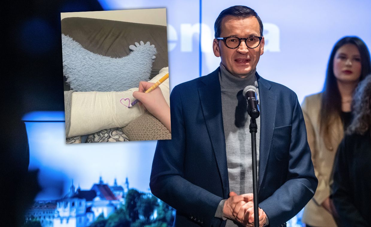 Morawiecki w gipsie. Wiadomo, co stało się byłemu premierowi
