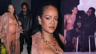 Ciężarna Rihanna w obcisłej sukience bryluje na Tygodniu Mody w Paryżu z ASAP Rockym (ZDJĘCIA)