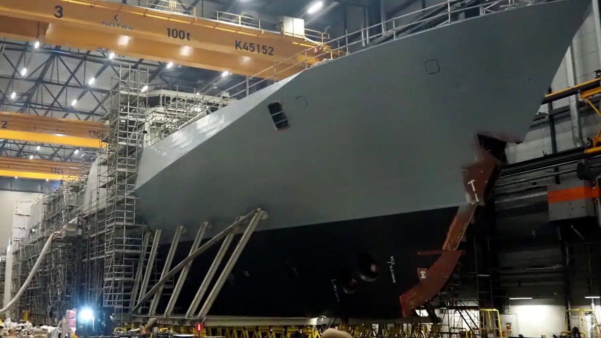 Kadłub pierwszej korwety rakietowej typu Pohjanmaa