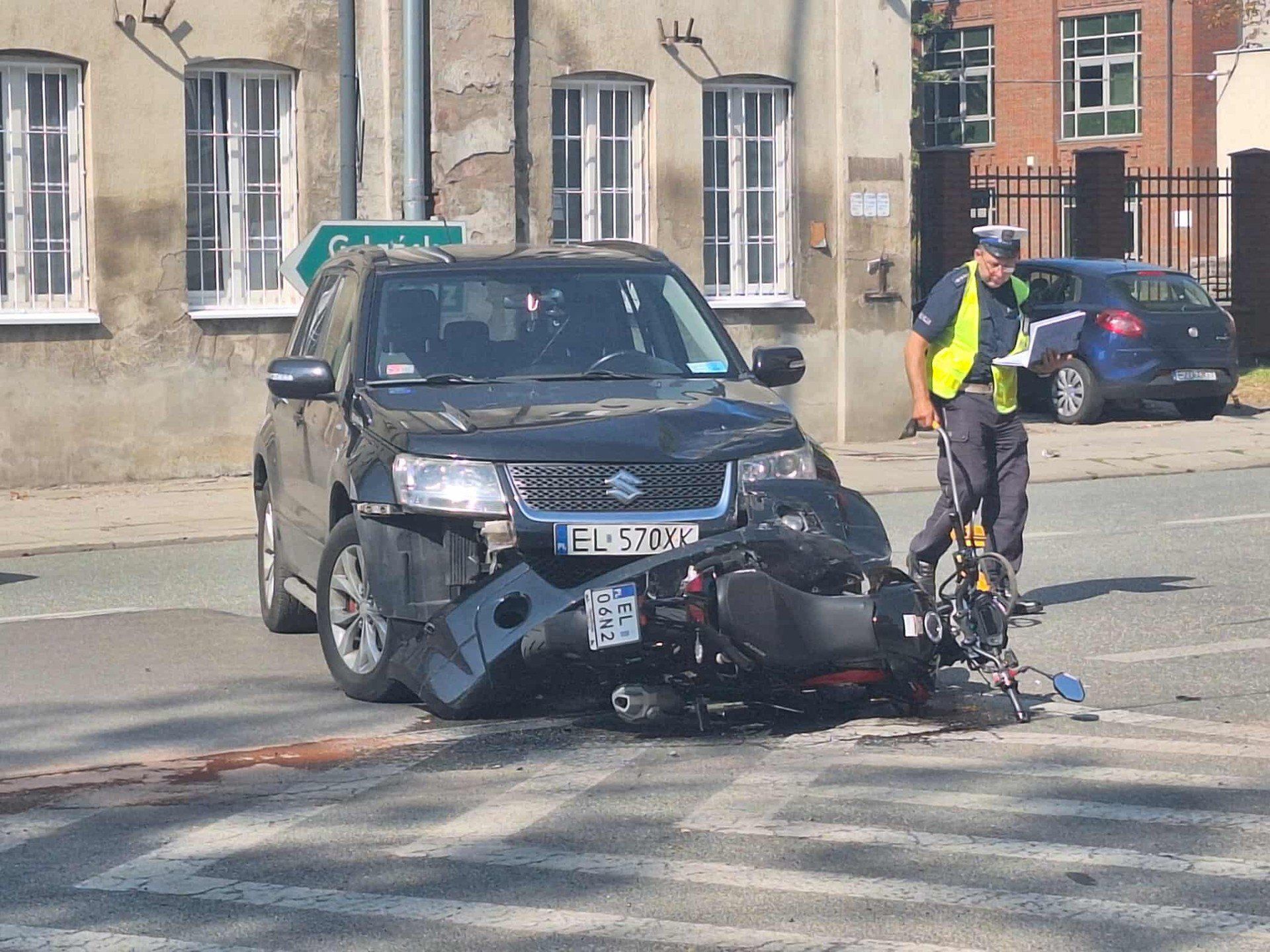 wypadek na ulicy Wólczańskiej w Łodzi