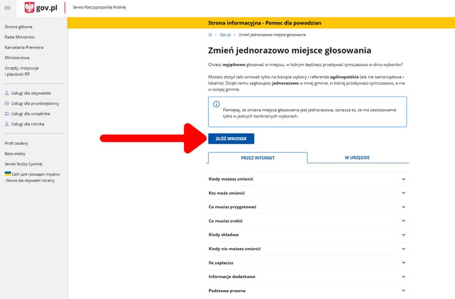 Jak zmienić miejsce głosowania?