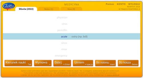 glotto - słówka związane z medycyną