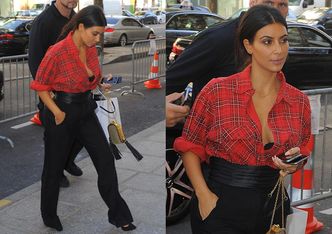 Kim Kardashian w rozpiętej koszuli... (ZDJĘCIA)