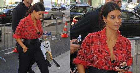 Kim Kardashian w rozpiętej koszuli... (ZDJĘCIA)