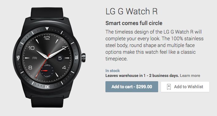 LG G Watch R w Google Play