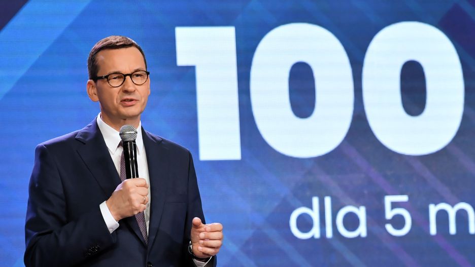 Warszawa, 22.06.2020. Premier Mateusz Morawiecki podczas konferencji podsumowujšcej działania w ramach rzšdowych programów antykryzysowych, 22 bm. na Stadionie PGE Narodowym w Warszawie. (amb) PAP/Piotr Nowak