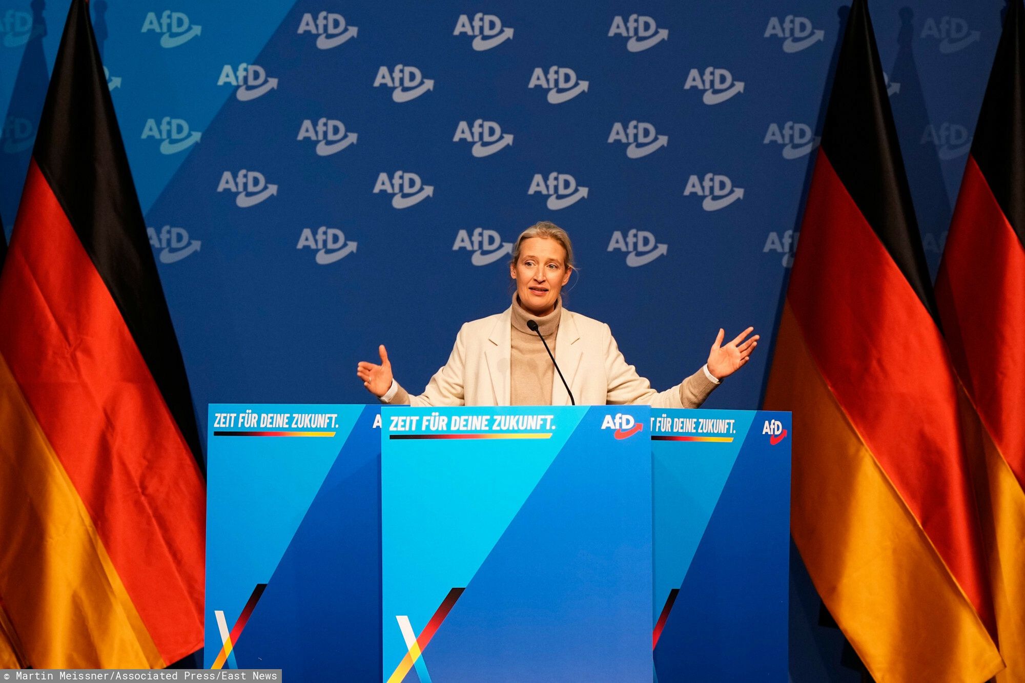 Liderka AfD Alice Wridel przemawia na konwencji w 