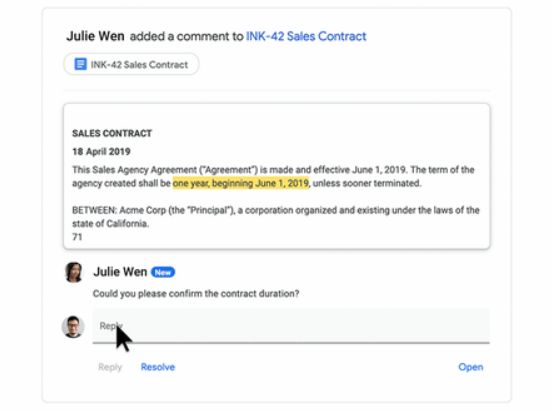 Dynamiczna wiadomość w Gmailu w przeglądarce, źródło: Google.