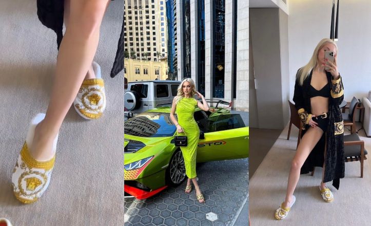 Caroline Derpienski wystrojona w Versace chwali się bogactwem w Dubaju 