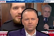 Karol Nawrocki na tle relacji w Republice z interwencji policji