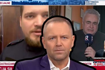 Karol Nawrocki na tle relacji w Republice z interwencji policji