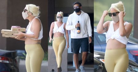 Wyzwolona Lady Gaga prezentuje nieco pełniejsze kształty w niewymuszonej stylizacji podczas zakupów z ukochanym (ZDJĘCIA)