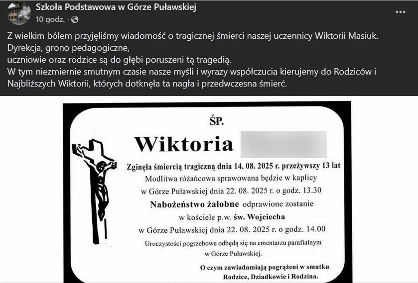 Nie żyje 13-latka z Góry Puławskiej