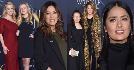 Reese Witherspoon i Laura Dern z córkami, ciężarna Eva Longoria i mroczna Salma Hayek na premierze (ZDJĘCIA)