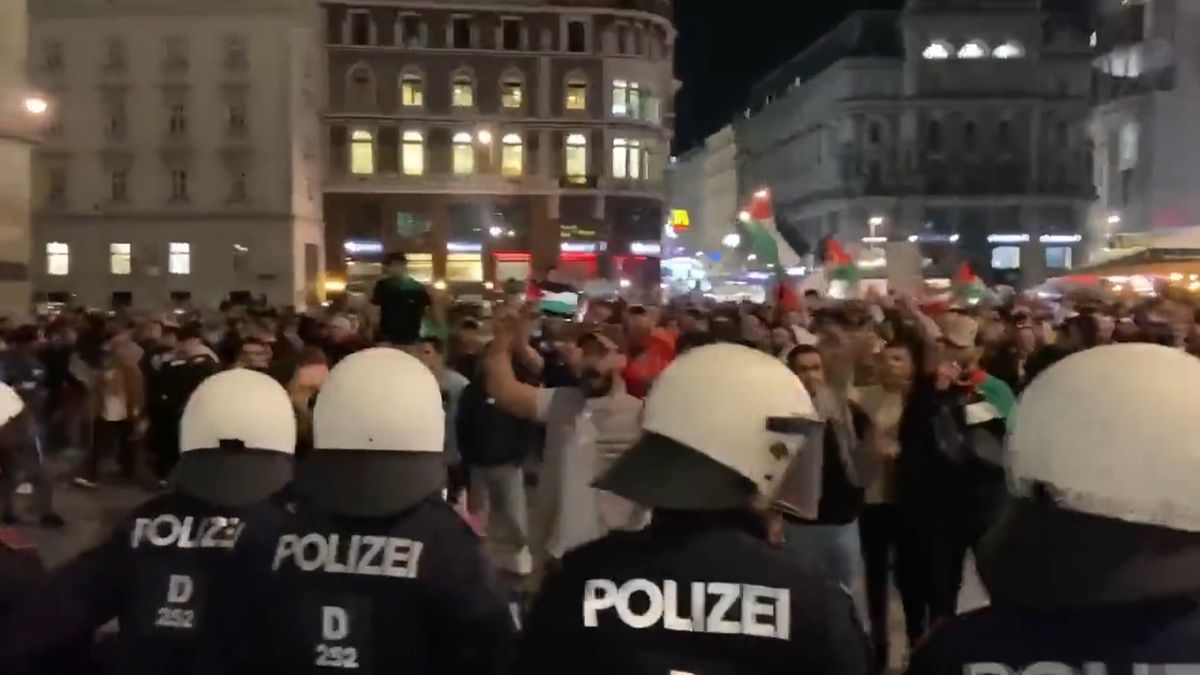 Protest zwolenników Hamasu w Wiedniu