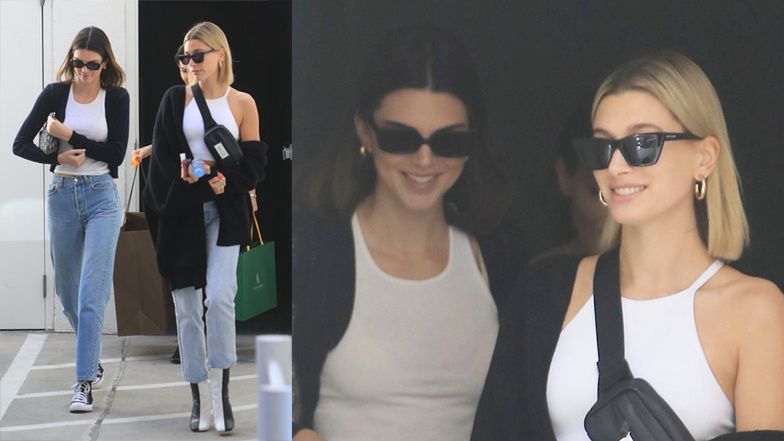 Hailey Bieber i Kendall Jenner buszują po luksusowych sklepach w "bliźniaczych" stylizacjach (ZDJĘCIA)