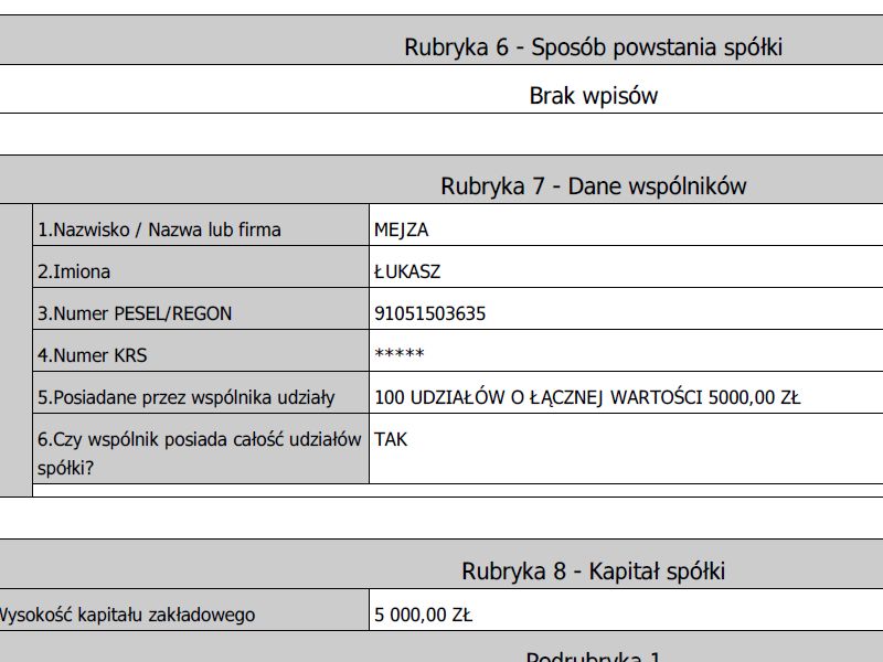 Według KRS, wiceminister sportu ma nadal 100 procent udziałów w firmie Mejza Business Group