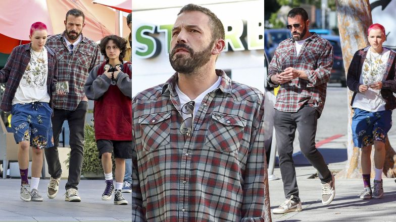 Ben Affleck na spacerze z córką i dzieckiem Jennifer Lopez