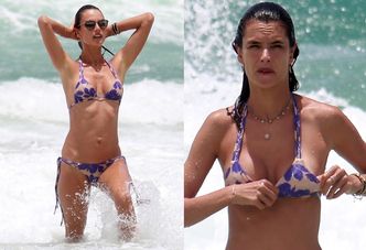 Alessandra Ambrosio kąpie się w oceanie (ZDJĘCIA)