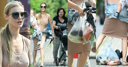Dziarska Joanna Krupa z córką Ashą-Leigh i mamą TASZCZY siaty z warzywami (ZDJĘCIA)