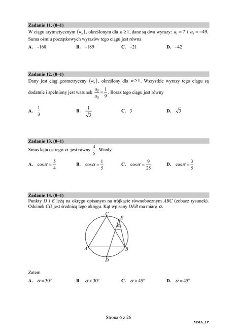 Matura z matematyki 2019