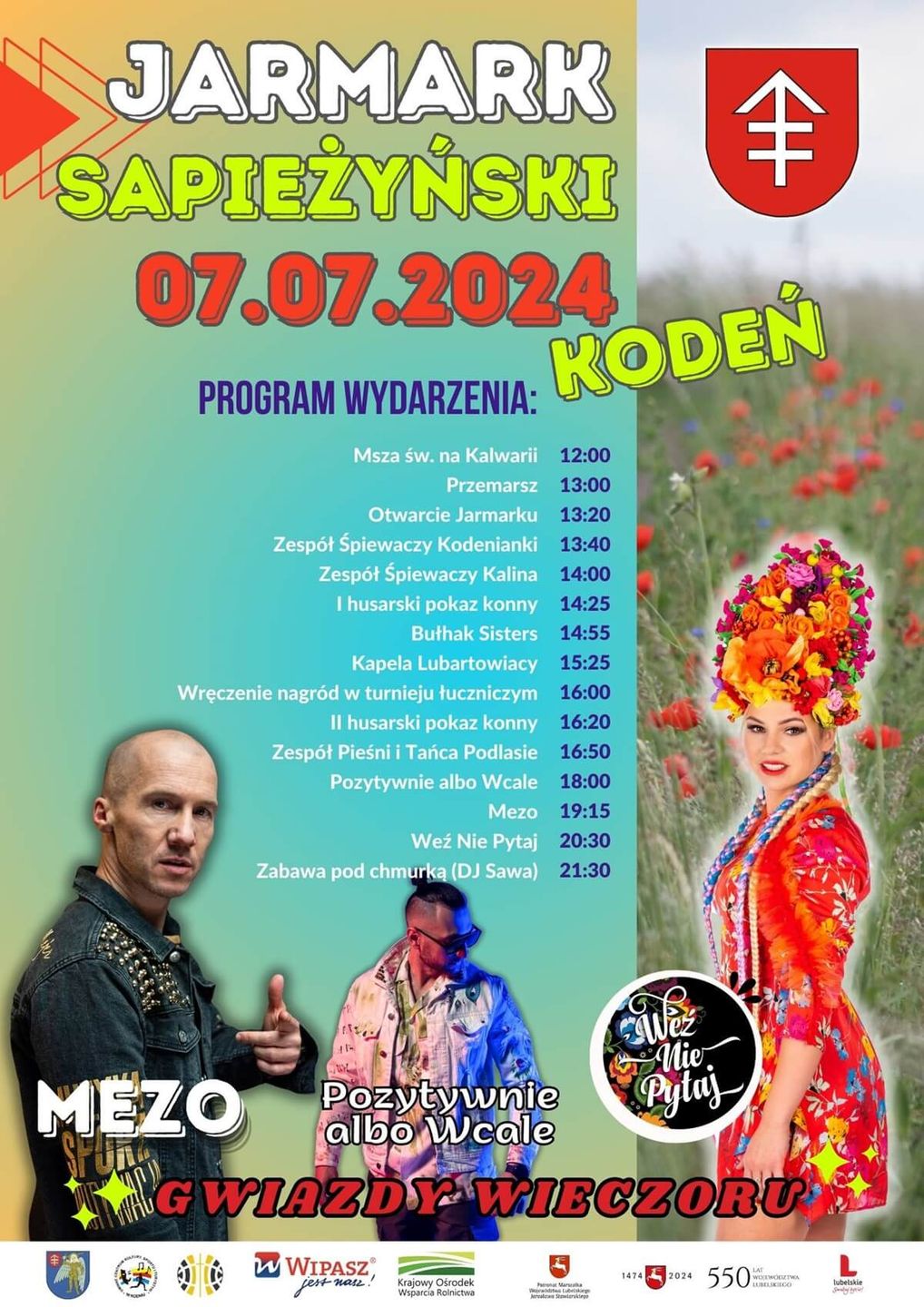 Jarmark Sapieżyński w Kodniu 2024 – program wydarzeń, plakat