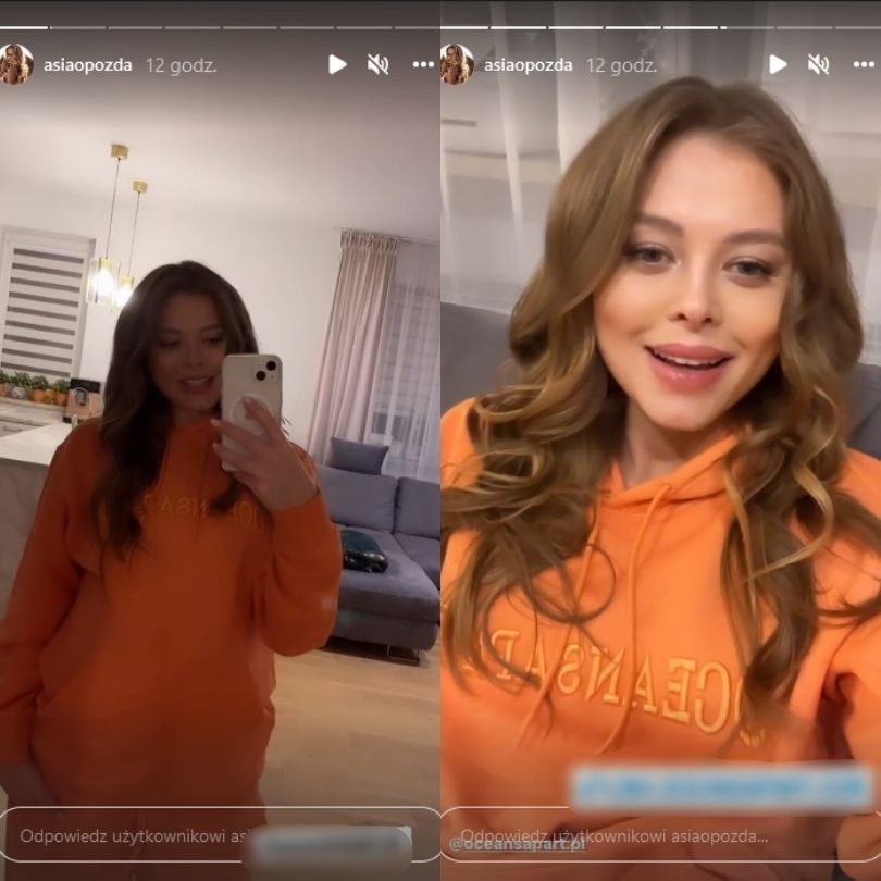 Ciężarna Joanna Opozda reklamuje dresy