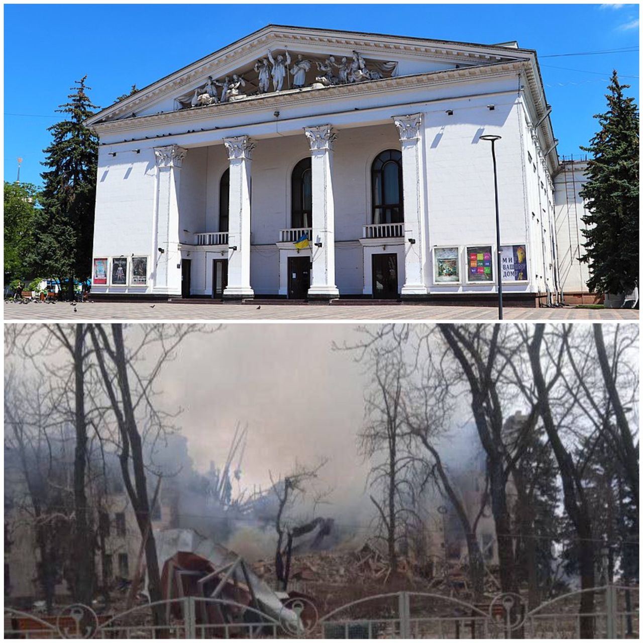 Mariupol. Budynek teatru służył za schron. Tak wyglądał po ostrzale 