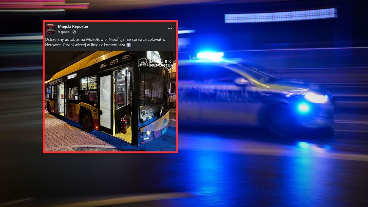 Mokotów: Ktoś ostrzelał autobus miejski. Policja szuka sprawcy