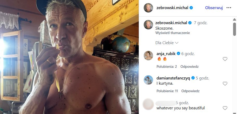 Anja Rubik zachwycona klatą Żebrowskiego