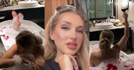 Caroline Derpienski relacjonuje wyjazd do Tajlandii, pluskając się w wannie z płatkami róż