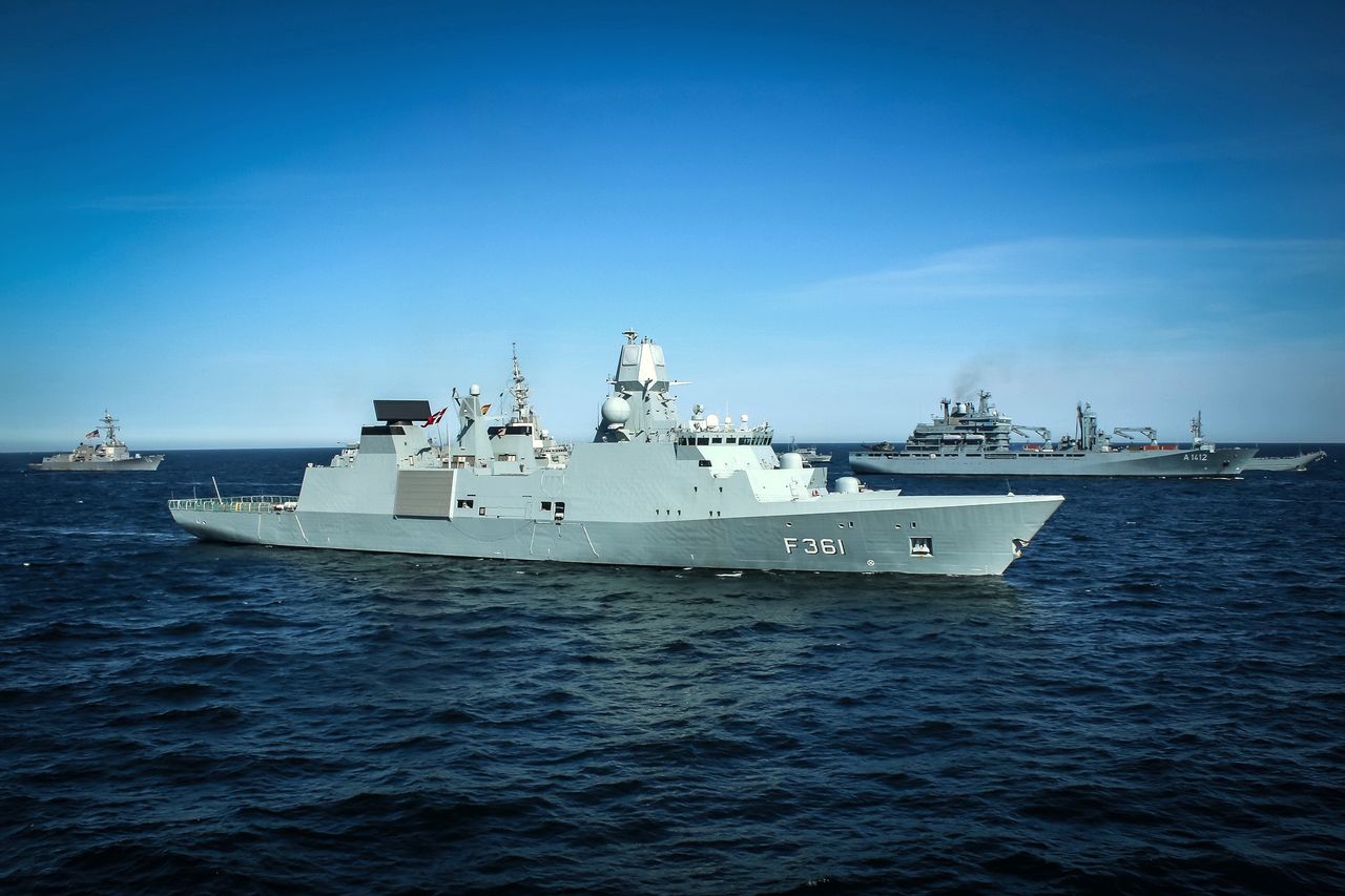 Fregata HDMS Iver Huitfeldt podczas manewrów Baltops 2018