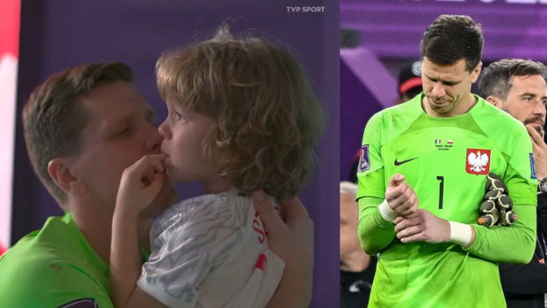 Wojciech Szczęsny pociesza Liamka po porażce z Francją, materiał TVP z 4.12.2022