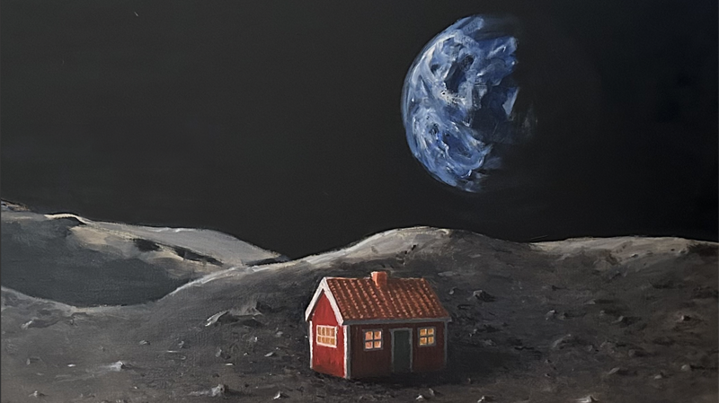 Czerwony domek stanie na Księżycu