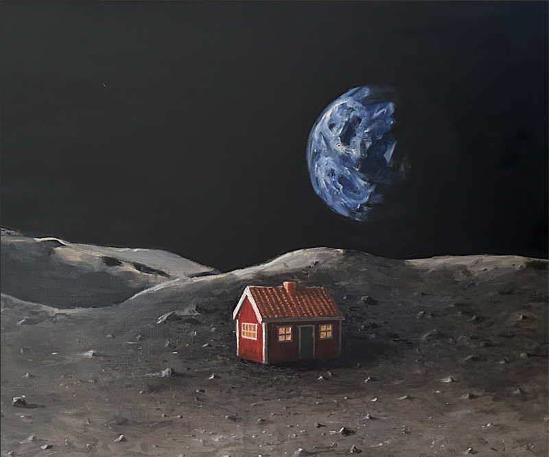 Red house on the Moon: An artist's dream takes flight