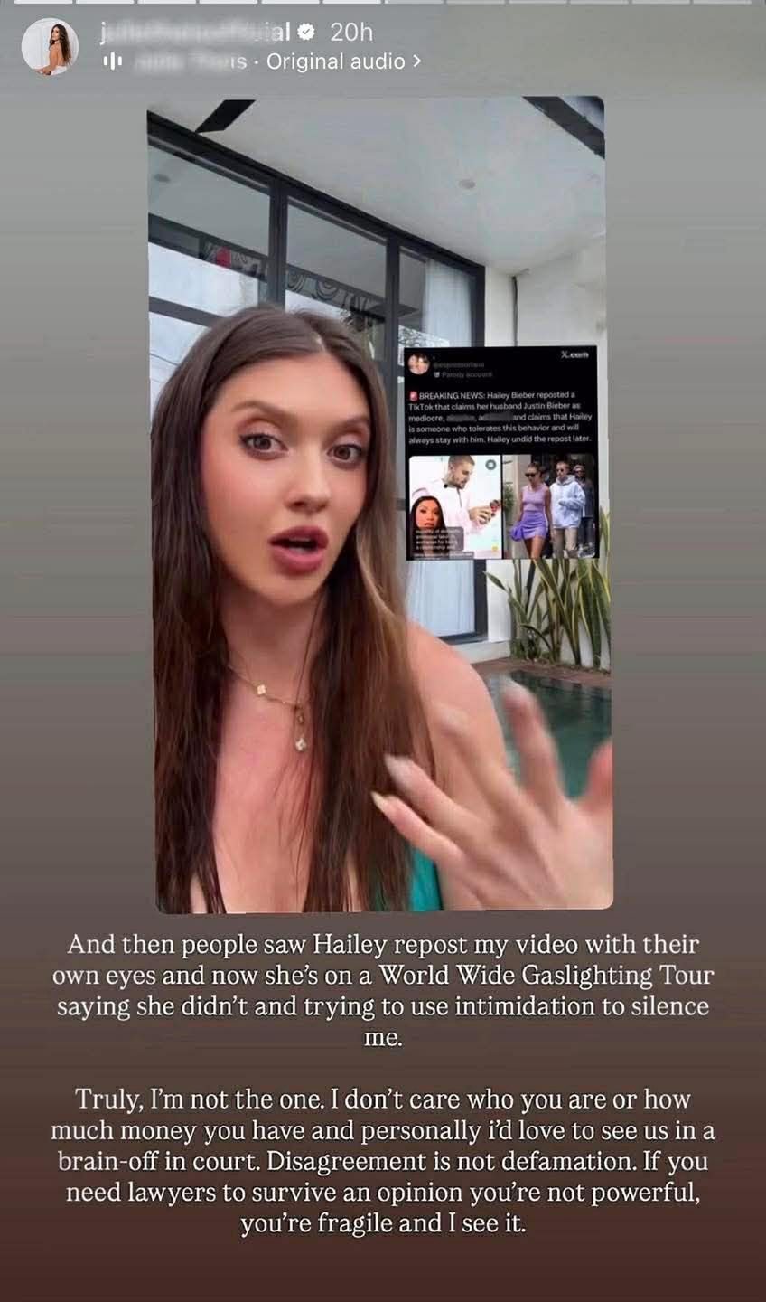 Julia Theis zabrała głos w sprawie interwencji prawnej Bieberów