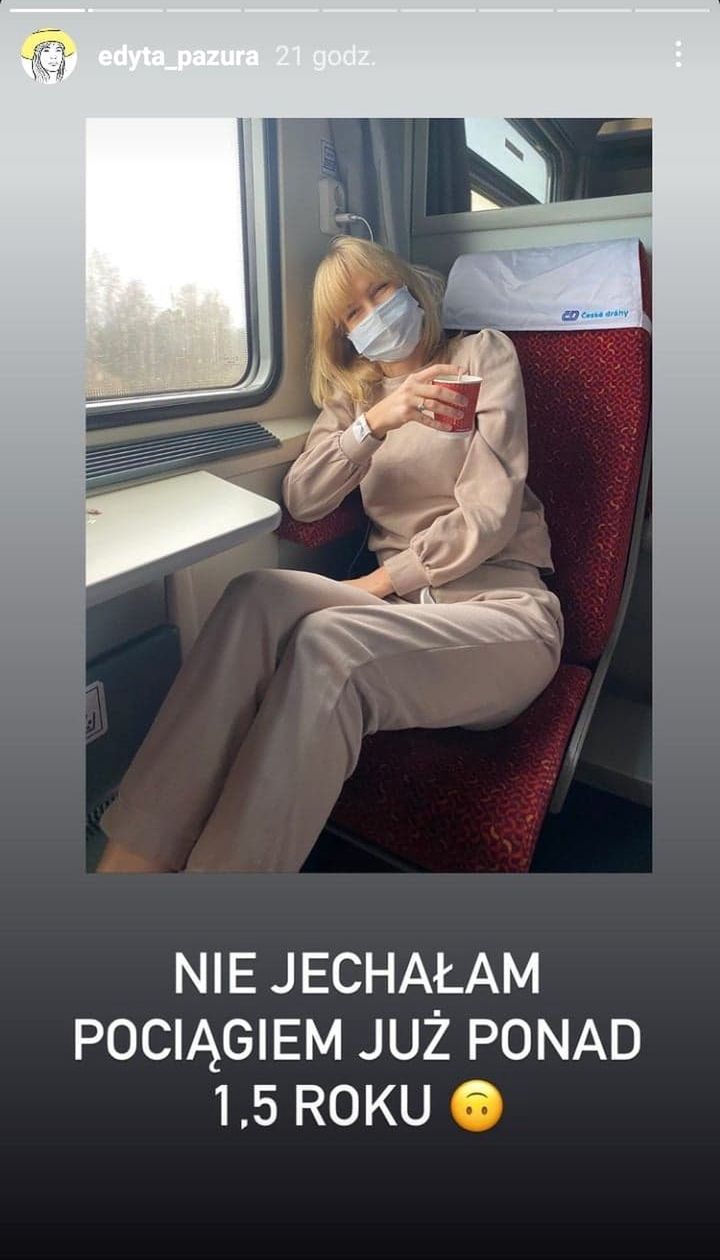 Edyta Pazura rozkoszuje się podróżą w PKP