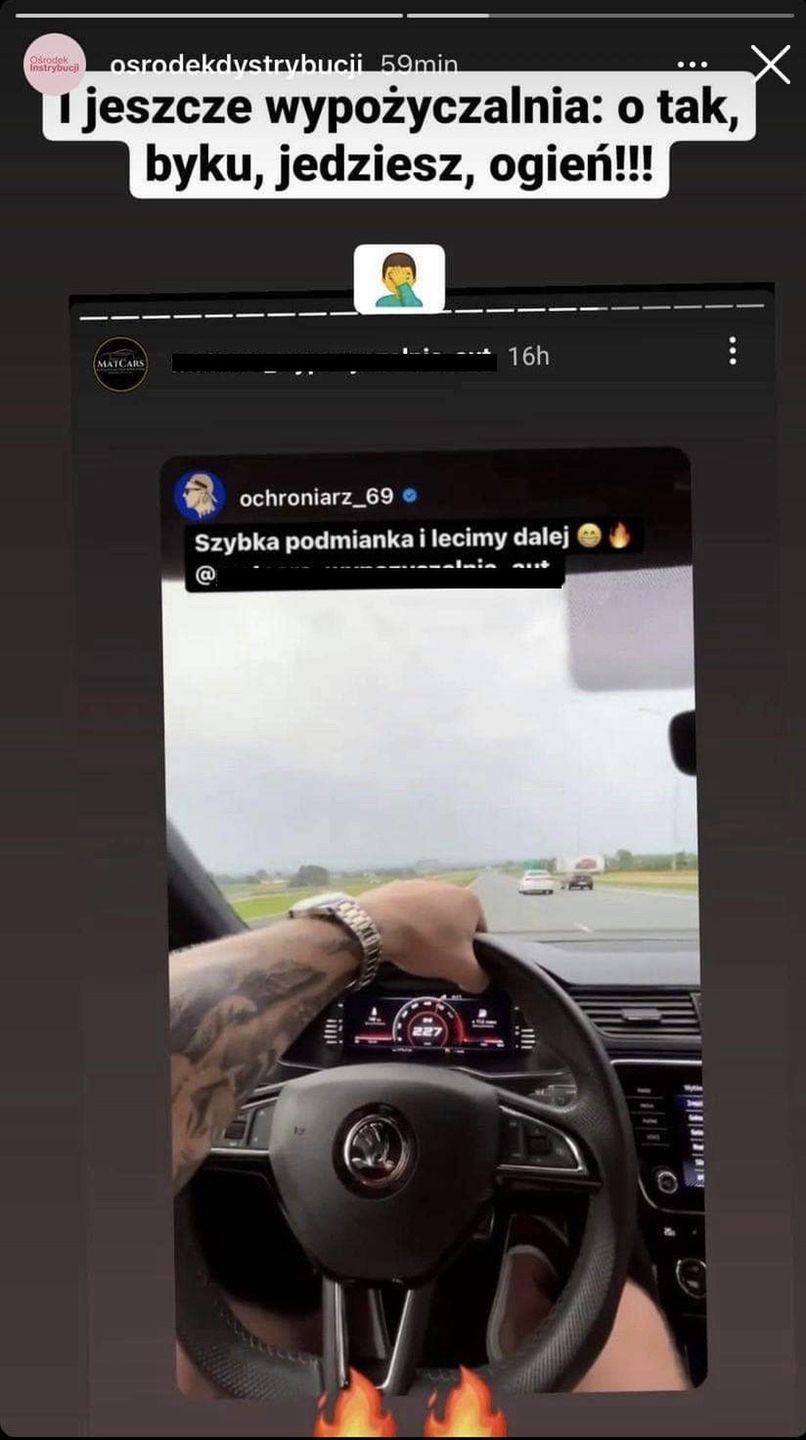 Mądry inaczej raper Kubańczyk nagrywa jak pędzi 230km/h autem z wypożyczalni