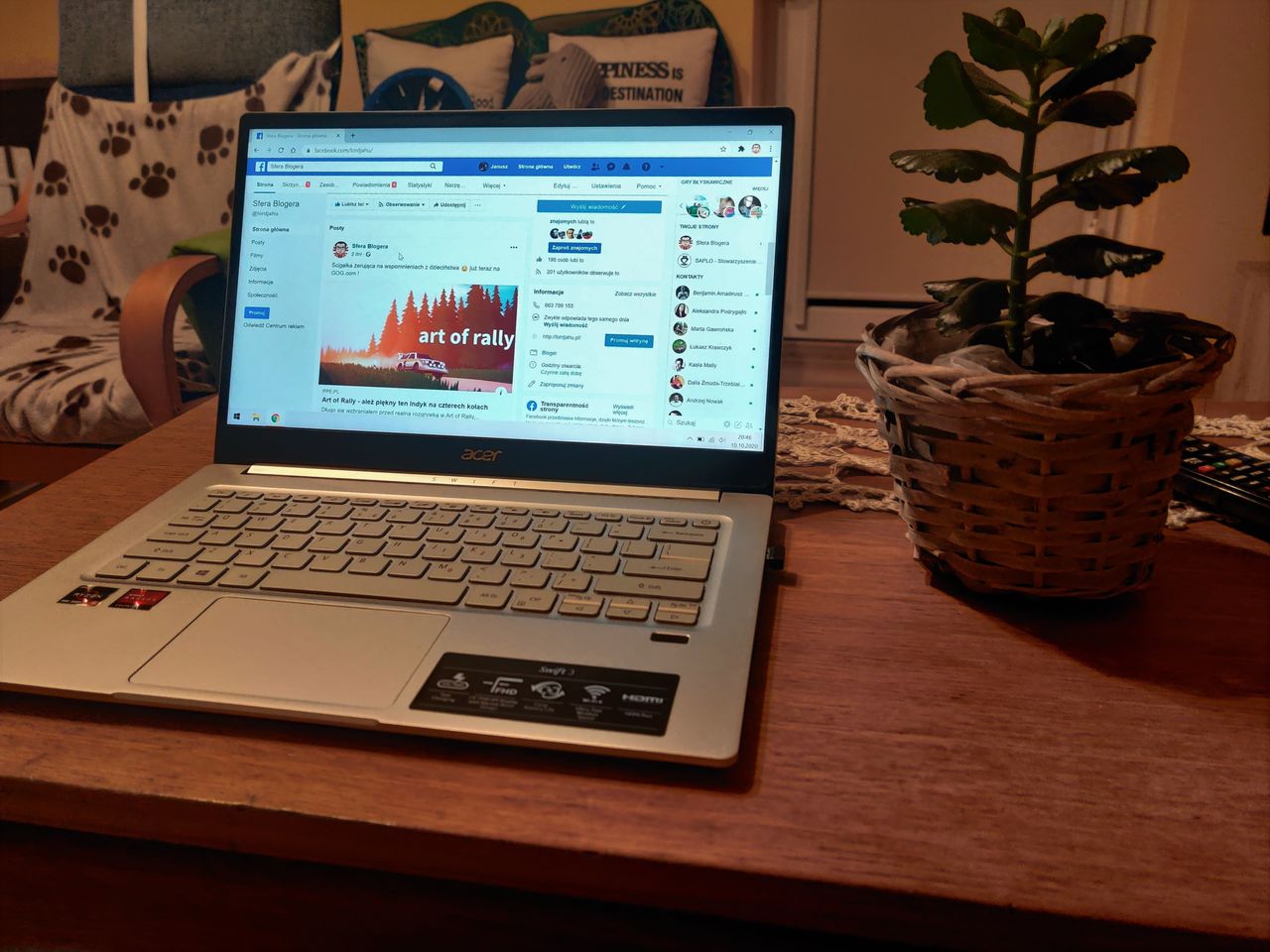 Acer Swift 3 (Ryzen 5) - wydajny laptop do pracy publicystycznej, blogowania i podróży [recenzja]