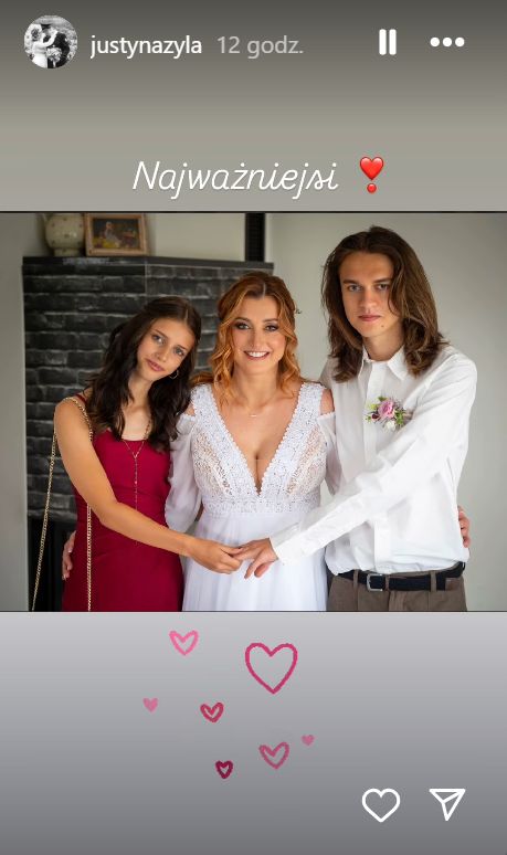 Justyna Żyła z dziećmi 