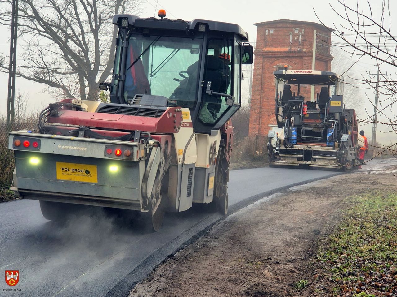 Chlebno, budowa drogi